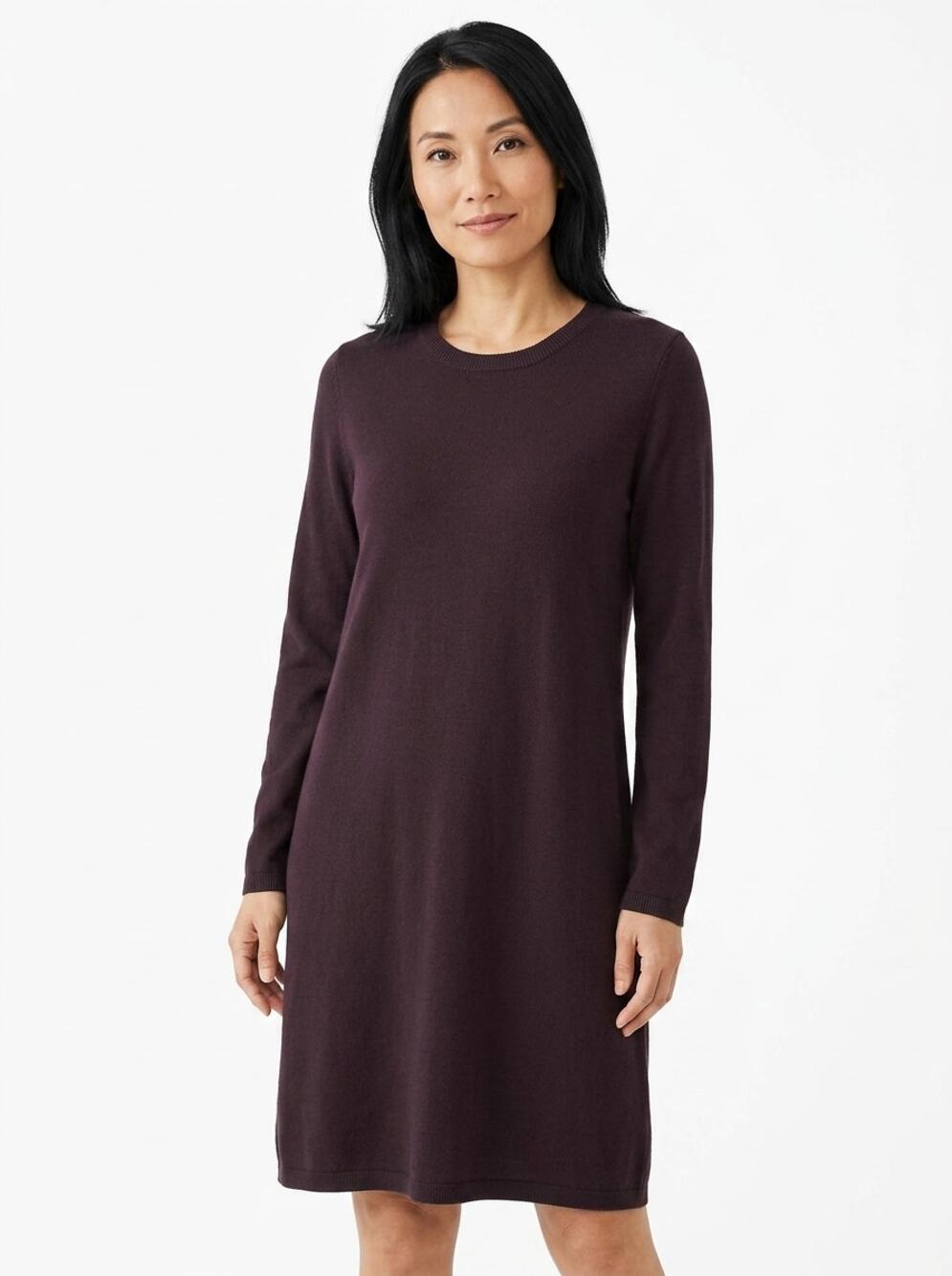 NWT J.Jill Purple Knee Length Knit Sweater Dress Women Petite Size MP